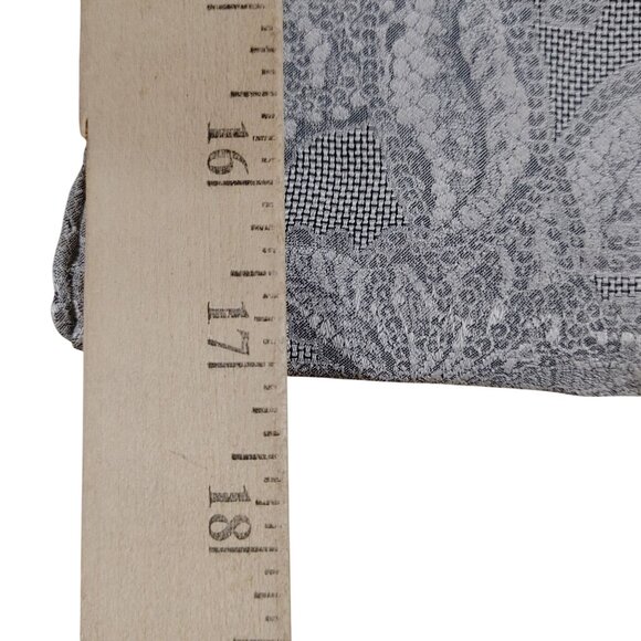 Saks Fifth Avenue Vintage Italian Paisley Silk Scarf Gray Fringed Edges 56 by 17 - Picture 4 of 11